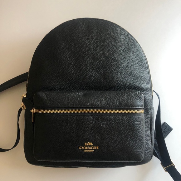 COACH BLACK LEATHER BACKPACK *BRAND NEW TAG ON* - Picture 3 of 5